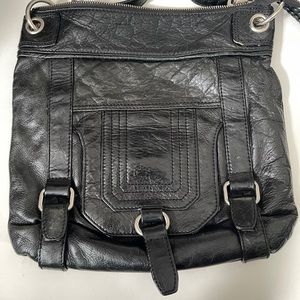 EUC The SAK Black Leather Messenger Bag